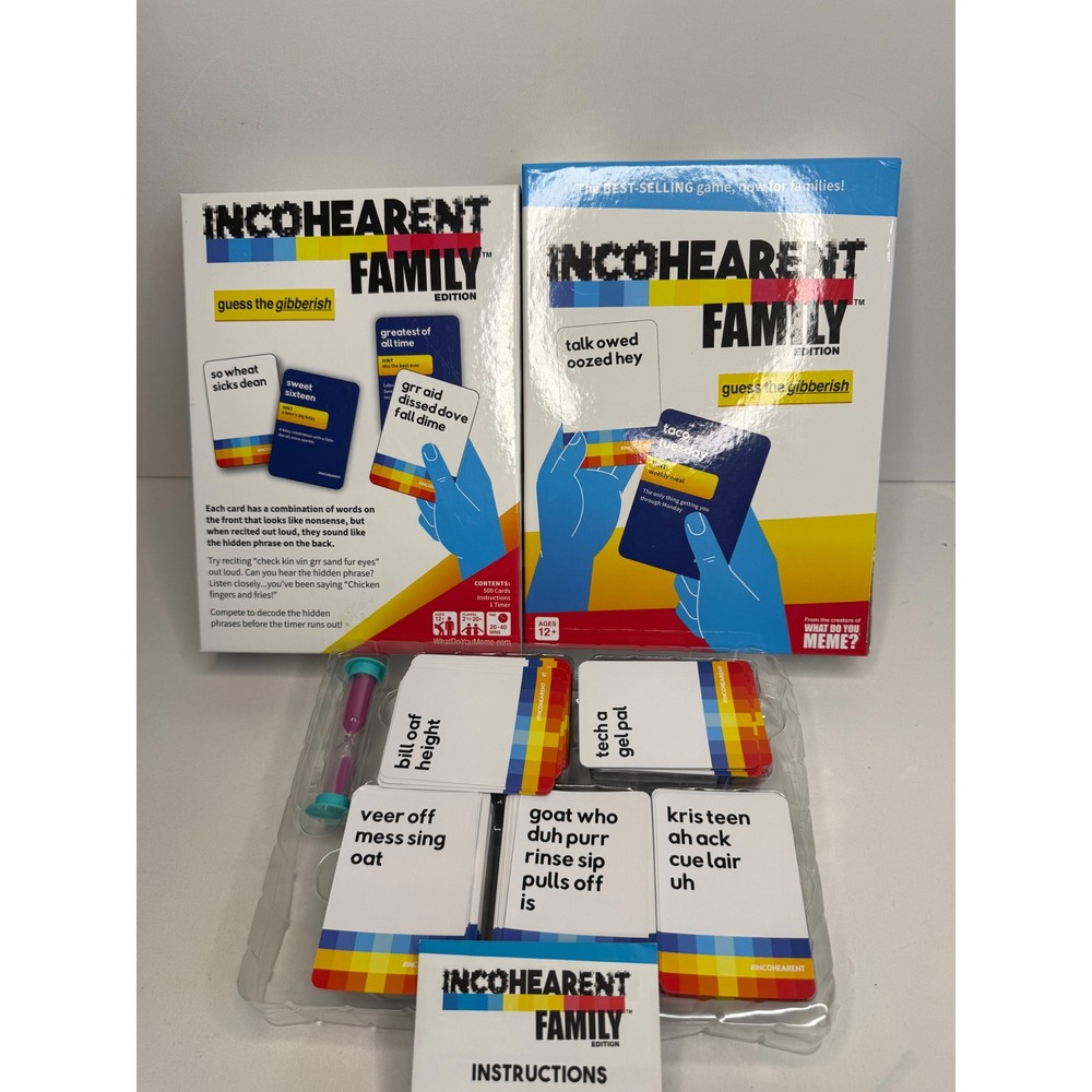 Incohearent Family Edition Card Game Guess The Gibberish‎ 500 Cards, Used